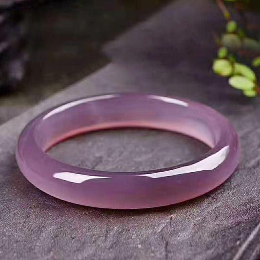 Bracelet fin en jade violet royal brésilien Bracelet en jadéite violet foncé