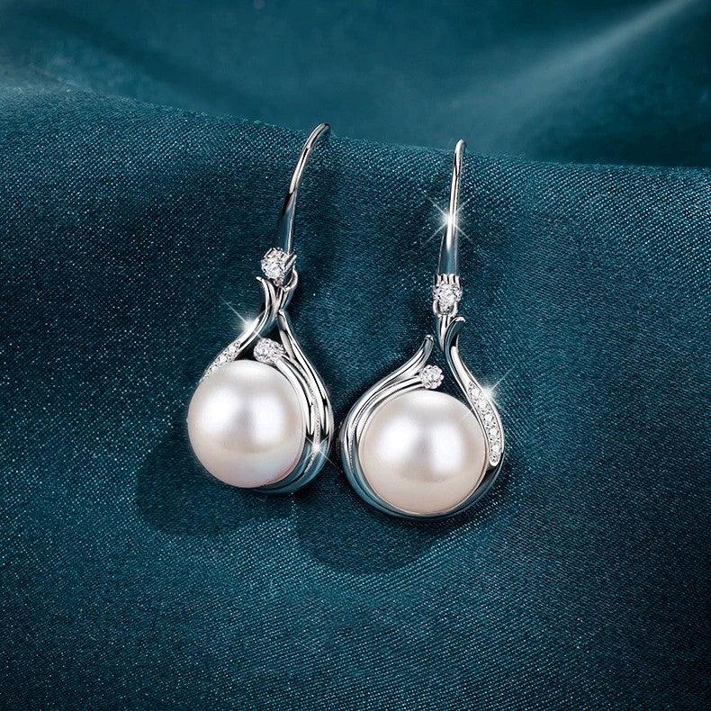 S925 Sterling Silver Natural Freshwater Pearl Necklace & Earrings