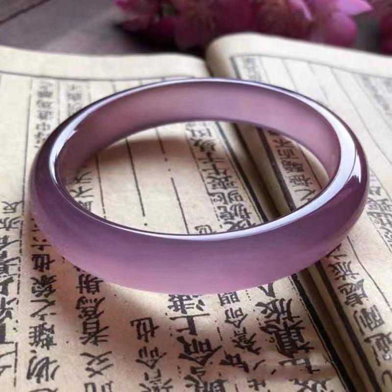 Brazilian Royal Purple Jade Slim Bangle Dark Purple Jadeite Bracelet