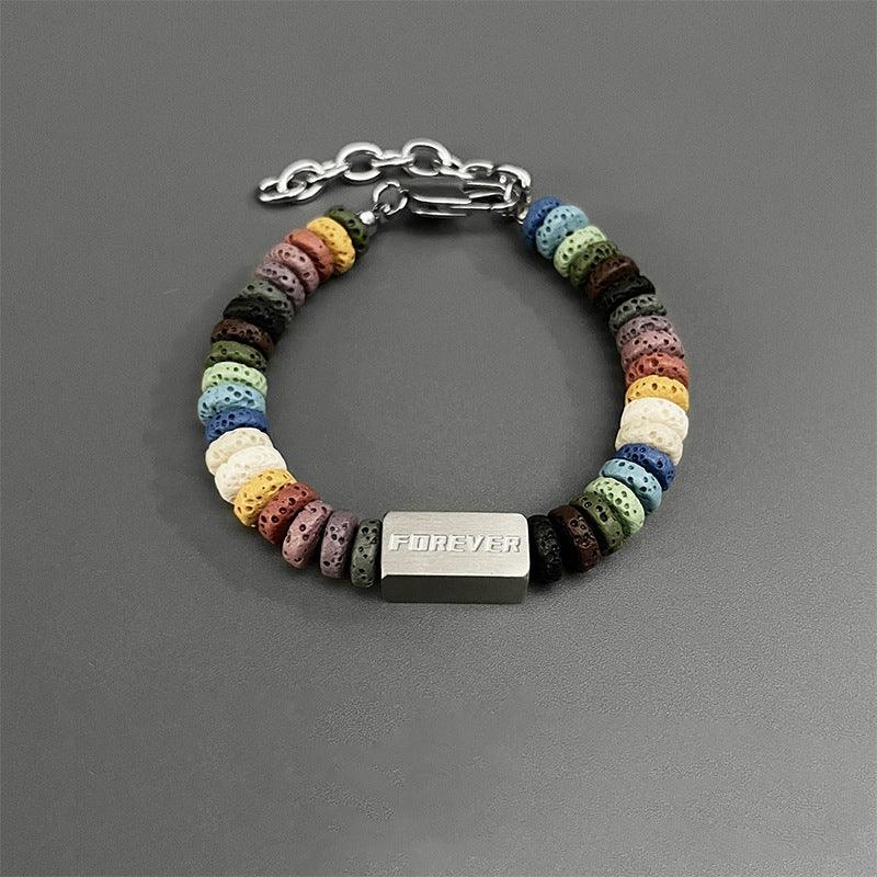 Rainbow Volcanic Rock Bracelet