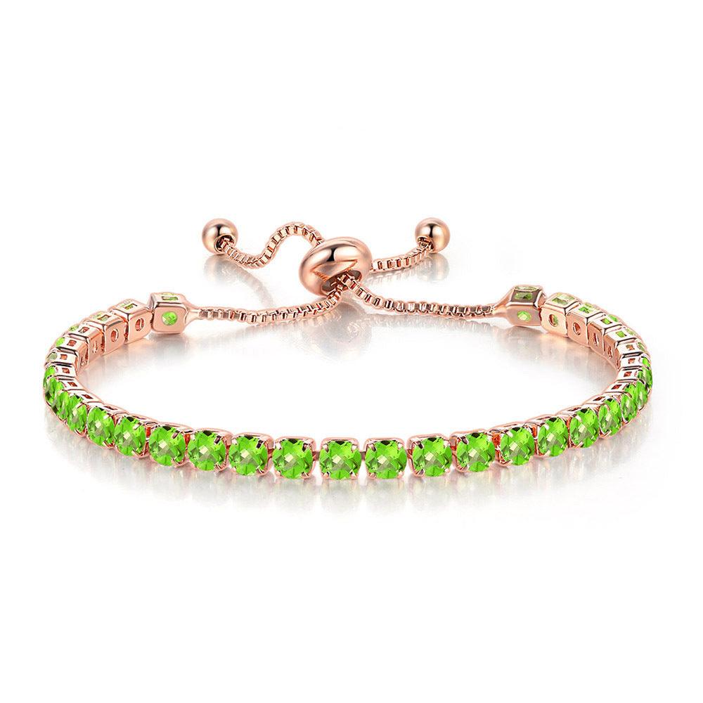 August Birthstone Bracelet Peridot Glow