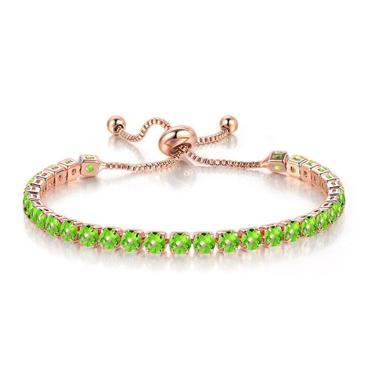 August Birthstone Bracelet Peridot Glow