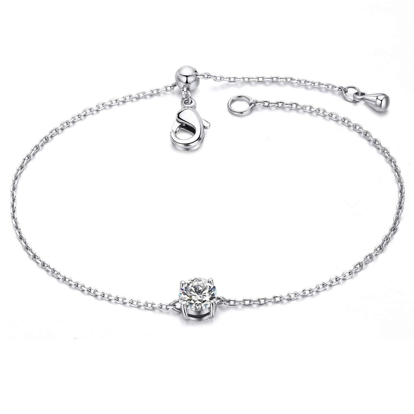 Birthstones Silver Bracelet with Natural Stone