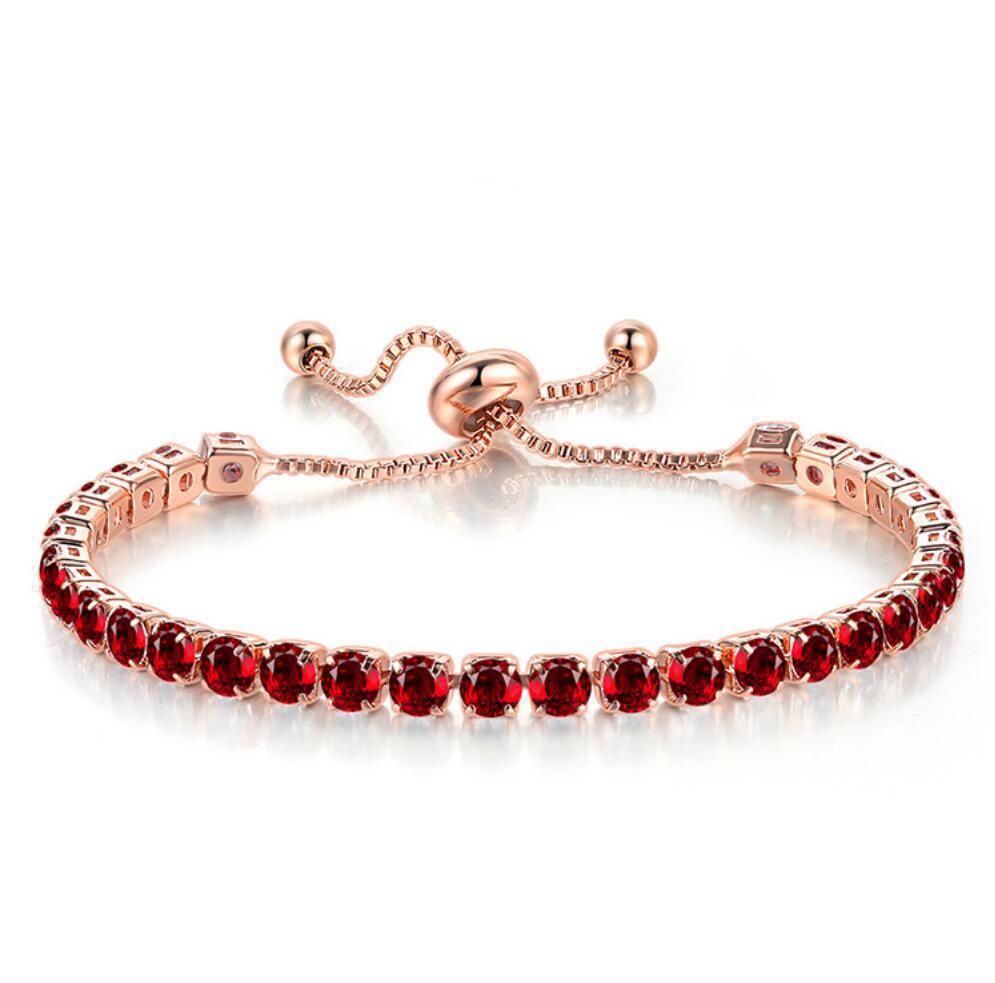 January Birthstone Bracelet Garnet Elegance